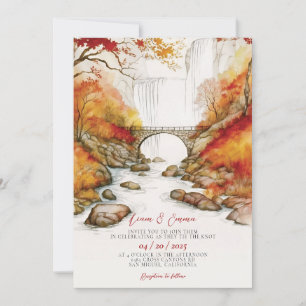Elegant Fall Leaves Autumn Wedding Invitation