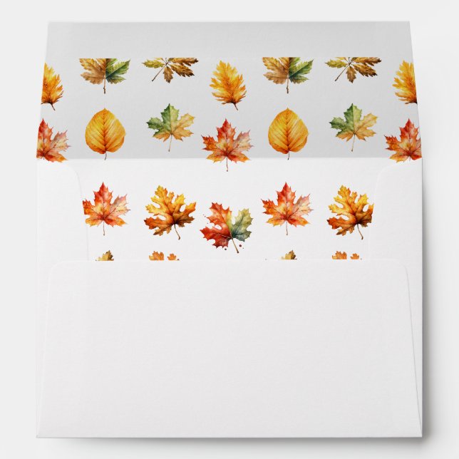 Elegant Fall Leaves Baby Shower  Envelope (Back (Bottom))