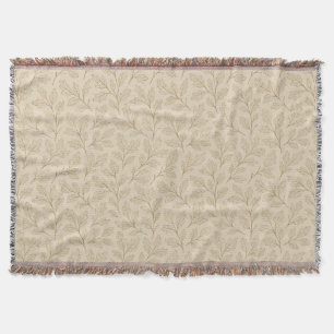 Elegant Fall Leaves Boho Minimalist Farmhouse Throw Blanket