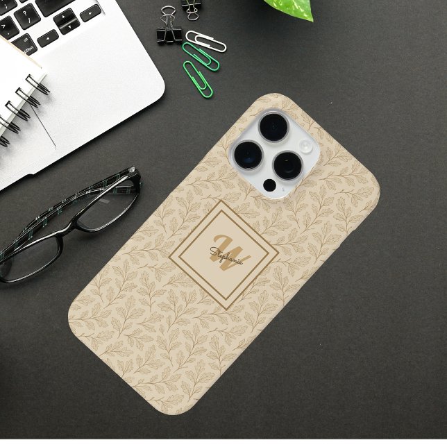 Elegant Fall Leaves | Custom Minimalist Farmhouse Case-Mate iPhone Case (Creator Uploaded)