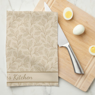 Elegant Fall Leaves   Custom Minimalist Farmhouse Tea Towel