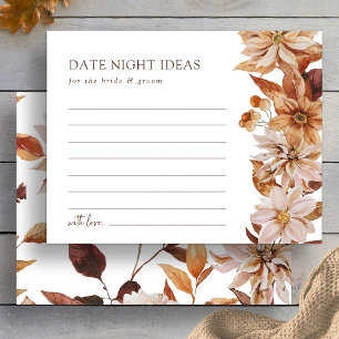 Elegant Fall Leaves Date Night Ideas Card