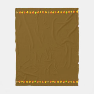 Elegant Fall Leaves on Light Beige Fleece Blanket