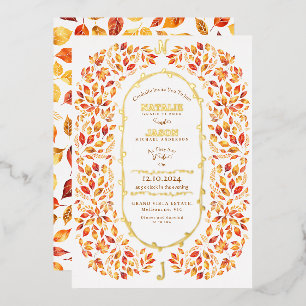 Elegant Fall Leaves Rustic Boho Wedding