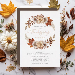 Elegant Fall Leaves Thanksgiving Dinner