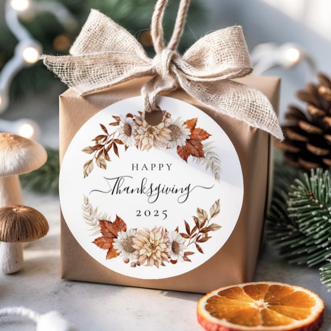 Elegant Fall Leaves Thanksgiving Favour Tags (Creator Uploaded)