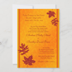 Elegant Fall Leaves Wedding Invitation