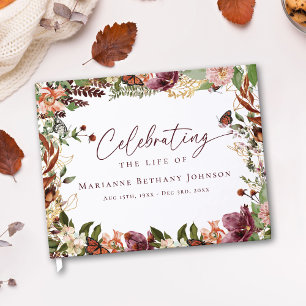 Elegant Fall Memorial Celebration of Life Guest Book