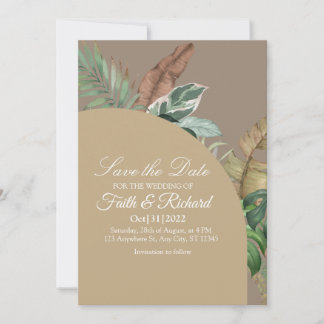 Elegant Fall Pampas Grass Wedding Save the Date