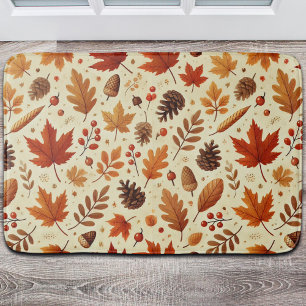 Elegant Fall Pattern Bath Mat