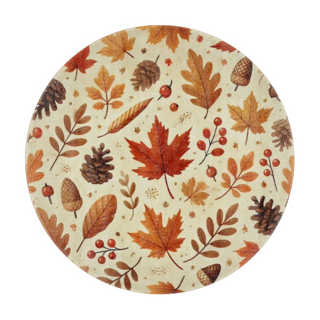 Elegant Fall Pattern Cutting Board (Front)