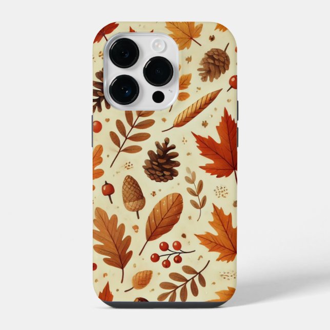 Elegant Fall Pattern iPhone Case (Back)