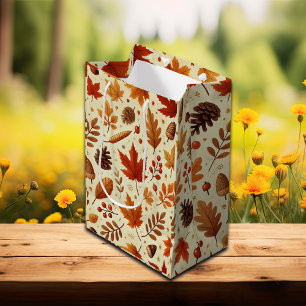 Elegant Fall Pattern Medium Gift Bag