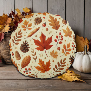 Elegant Fall Pattern Round Cushion