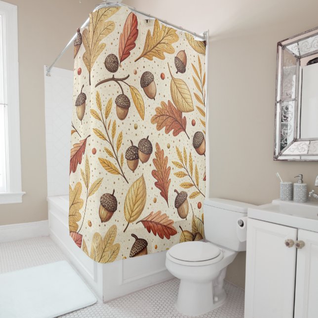 Elegant Fall Pattern Shower Curtain (In Situ)