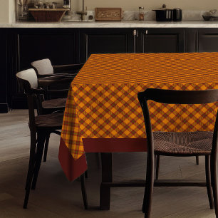 Elegant Fall Plaid Tablecloth Rustic Checkered Art