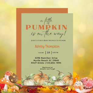 Elegant Fall Pumpkin Baby Shower Invitation