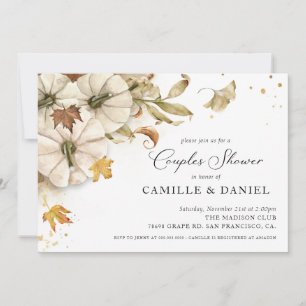 Elegant Fall Pumpkin Couples Wedding Shower Invitation