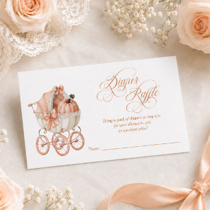 Elegant Fall Pumpkin Diaper Raffle Baby Shower Enclosure Card