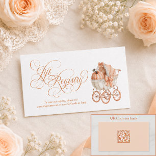 Elegant Fall Pumpkin Gift Registry Baby Shower Enclosure Card