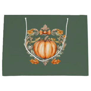 Elegant Fall Pumpkin  Large Gift Bag