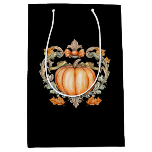 Elegant Fall Pumpkin Medium Gift Bag
