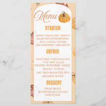Elegant Fall Pumpkin Menu – Autumn Thanksgiving Di