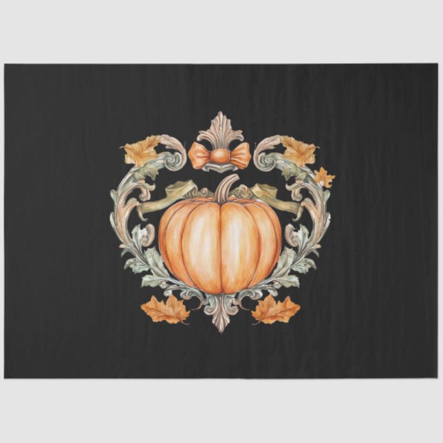 Elegant Fall Pumpkin  Tissue Paper (Front)