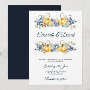 Elegant Fall Pumpkin Wedding Invitation