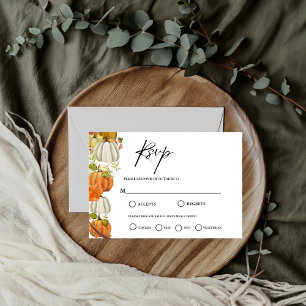Elegant Fall Pumpkin  wedding RSVP Card