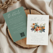 Elegant Fall QR Code All-in-One Bridal Shower