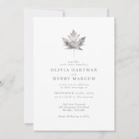 Elegant Fall Silver Maple Leaf Wedding
