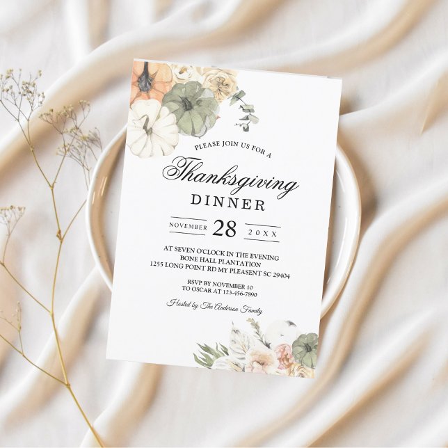 Elegant Fall Thanksgiving Dinner  Invitation (Creator Uploaded)