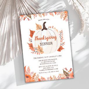 Elegant Fall Thanksgiving dinner  Invitation