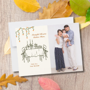 Elegant Fall Thanksgiving Friendsgiving Dinner Postcard