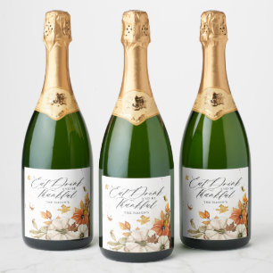 Elegant Fall Thanksgiving Theme  Sparkling Wine Label