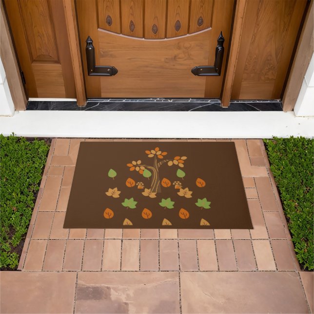 Elegant Fall Tree & Leaf Stylish Doormat (Outdoor)