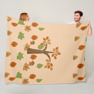 Elegant Fall Tree & Leaf Stylish Fleece Blanket