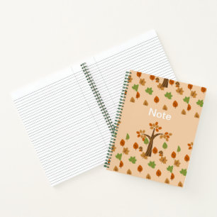 Elegant Fall Tree & Leaf Stylish Notebook
