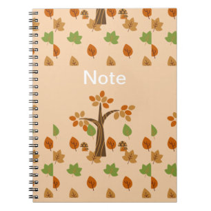 Elegant Fall Tree & Leaf Stylish Notebook