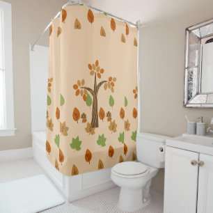 Elegant Fall Tree & Leaf Stylish Shower Curtain
