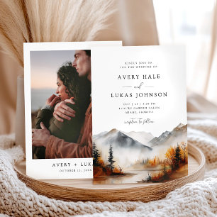 Elegant Fall Wedding Boho Invitation