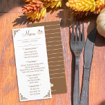 Elegant Fall Wedding Menu Card<br><div class="desc">An elegant flat menu card featuring the option for appetizers ,  entrees ,  side dishes and desserts served at your fall wedding . 
© ArianeC Illustrations-All rights reserved</div>