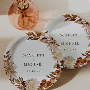 Elegant Fall Wedding Paper Plate