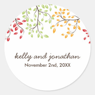 Elegant Fall Wedding Stickers