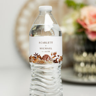Elegant Fall Wedding Water Bottle Label