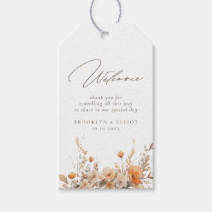 Elegant Fall Wild Flowers Wedding Hotel Welcome Gift Tags