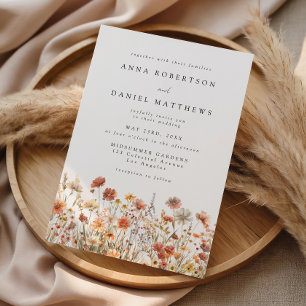 Elegant Fall Wildflower Wedding Invitation