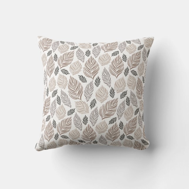 Elegant Falling Leaves Pattern Cushion (Back)