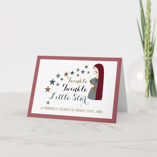 Elegant Falling Stars, Baby Shower Thank You Card (Front)